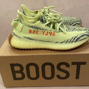 Adidas Yeezy Boost 350 V2 Semi Frozen Lime Green Shoes Sneakers SZ 6.5
